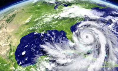 Aerial view Atlantic hurricane